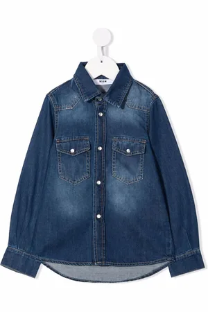 Msgm Logo-print denim shirt