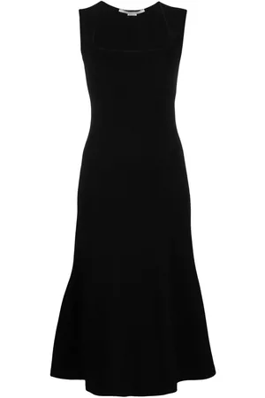 Stella McCartney Square-neck sleeveless flared dress
