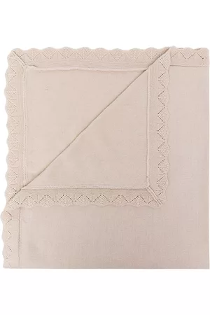 Tartine Et Chocolat Zigzag-trim fine-knit blanket