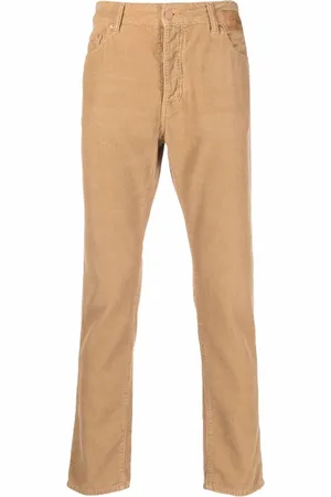 Palm Angels Slim leg corduroy logo trousers