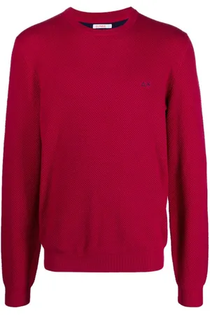 sun68 Men Jumpers - Embroidered-logo crew-neck sweater