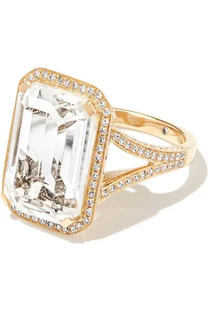 Shay 18kt yellow Portrait topaz and diamond ring