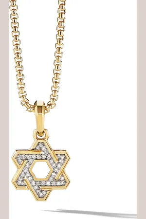 David Yurman 18kt yellow Deco Star of David diamond pendant (24mm)