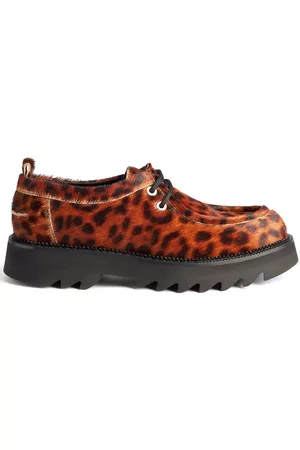 Ami Leopard-print lace-up platform shoes