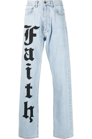 FAITH CONNEXION Logo-print loose straight-leg jeans