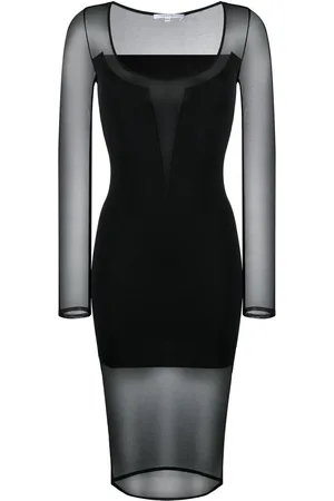 Patrizia Pepe Sheer-panelled midi dress