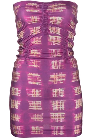 KNWLS Patterned off-shoulder mini dress