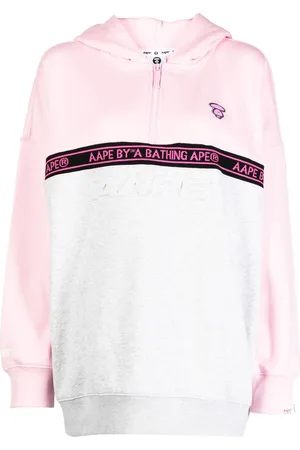 A Bathing Ape Logo-tape pullover hoodie