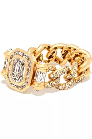 Shay 18kt yellow Partial Halo Link ring
