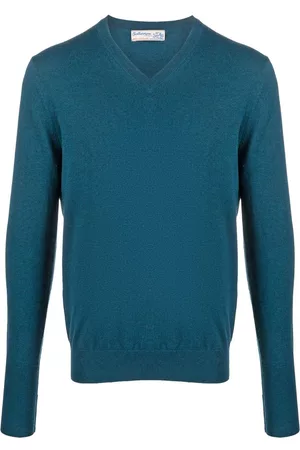 BALLANTYNE Ribbed-knit V-neck sweater