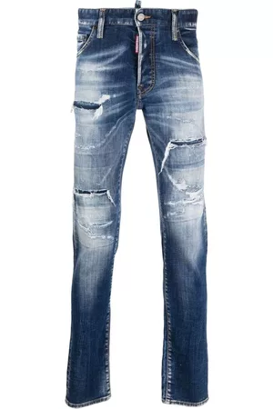 Dsquared2 Distressed-effect logo-patch jeans