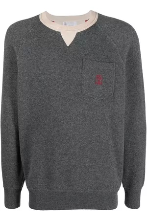 Brunello Cucinelli Contrast-trim cashmere jumper