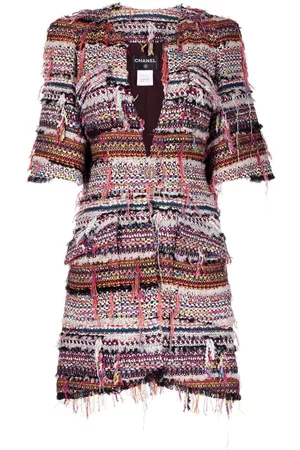 CHANEL Frayed tweed coat