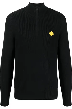 J Lindeberg Ribbed logo-patch half-zip jumper