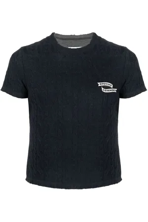 Opening Ceremony Embroidered logo cable-knit T-shirt