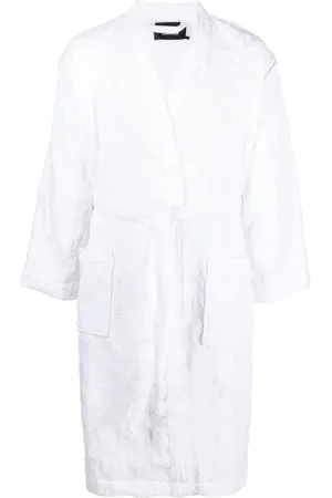 KARL LAGERFELD MONOGRAM BATHROBE, Black Men's Dressing Gown