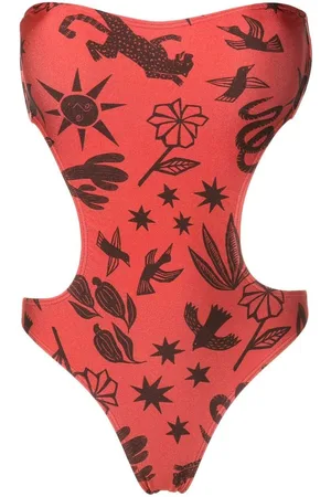 Lygia & Nanny Taylor cut-out printed swimsuit