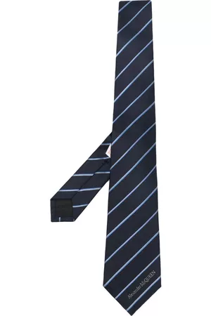 Alexander McQueen Men Bow Ties - Ruled striped silk tie