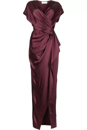Michelle Mason Wrap drape-detail gown