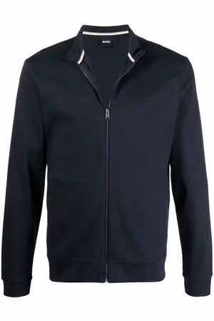 HUGO BOSS Waffle-effect zip-up sweatshirt