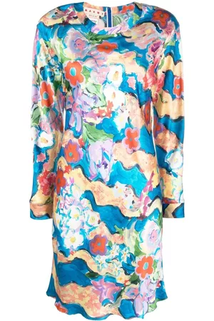 Marni Abstract-print satin dress
