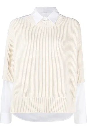Fabiana Filippi Point-collar layered-effect jumper