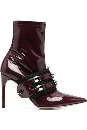 HARDOT Crystal-embellished patent boots
