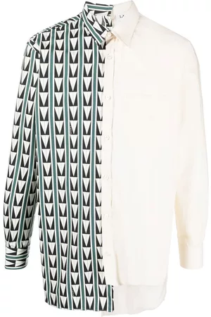 Lanvin Patchwork geometric print shirt