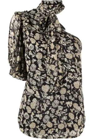Ralph Lauren Floral-print one-shoulder blouse