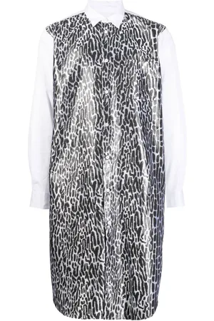Comme des Garçons Longline leopard-print shirt