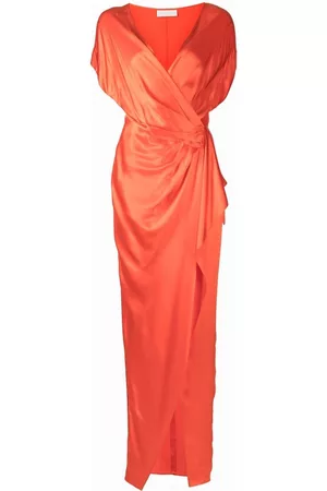 Michelle Mason Wrap drape-detail gown dress