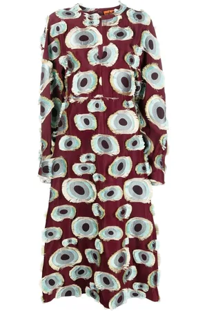 Colville Frayed-detail graphic-print dress