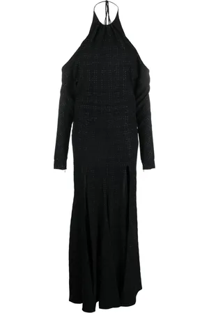 Serafini Halterneck tie-fastening dress