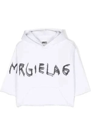 Maison Margiela Logo-print raw-cut hoodie