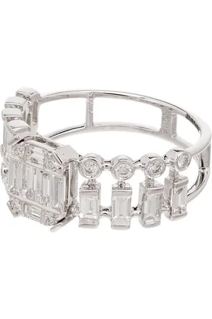 Shay 18kt gold Illusion dot dash diamond ring
