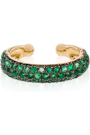 Shay 18kt yellow Jumbo emerald ear cuff
