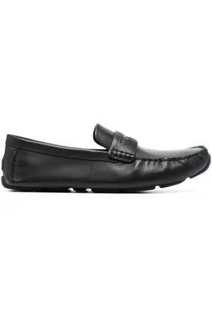 Coach Men Loafers - Logo-plaque leather loafers
