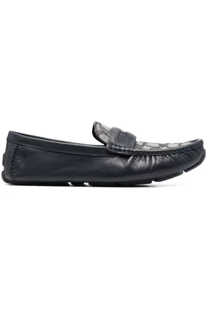 Coach Monogram-embroidered leather loafers