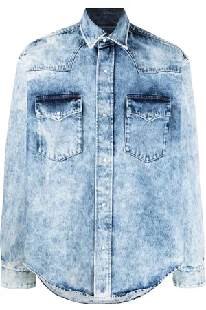 VTMNTS Acid-wash denim shirt