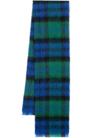 MACKINTOSH Check-pattern fine-knit scarf