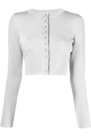 Victoria Beckham Lurex cropped cardigan