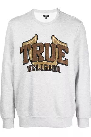 True Religion Men Sweatshirts - Logo-patch cotton-blend sweatshirt