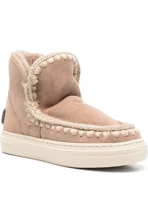 Mou Crochet stitch-trim boots