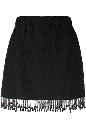 Ganni Fringed jacquard skirt