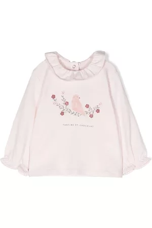 Tartine Et Chocolat Ruffle-collar graphic-print T-shirt