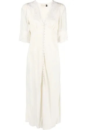 RIXO London Simone lace-trim midi dress