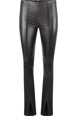 RTA Kaimi braid detailing leather trousers