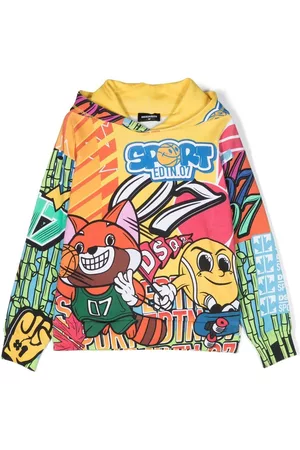 Dsquared2 Graphic-print cotton hoodie