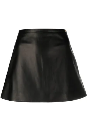 VERSACE Zip-up leather miniskirt