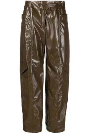 Ganni Glossy faux-leather trousers